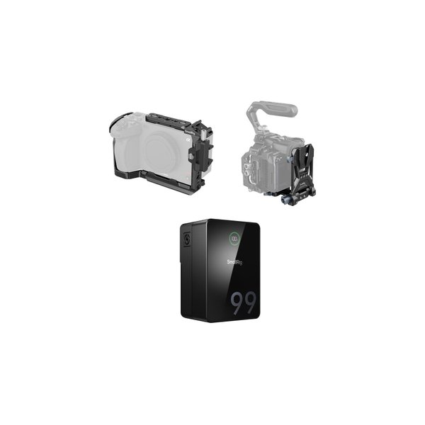 SmallRig 4183B Camera Cage Kit with V-Lock Battery Plate and VB99 Battery for Sony FX30/FX3